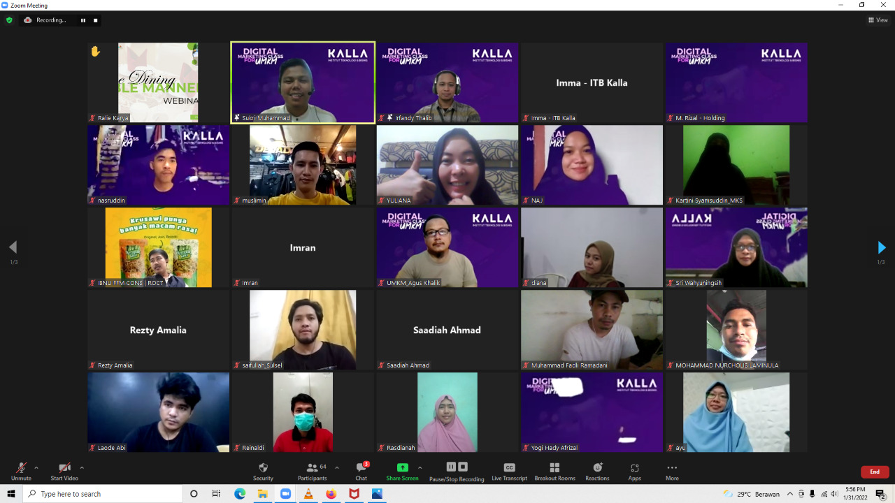 Gulung Tikar Karena Pandemi, ITB Kalla Bantu UMKM Lewat Kelas Digital Marketing Gratis